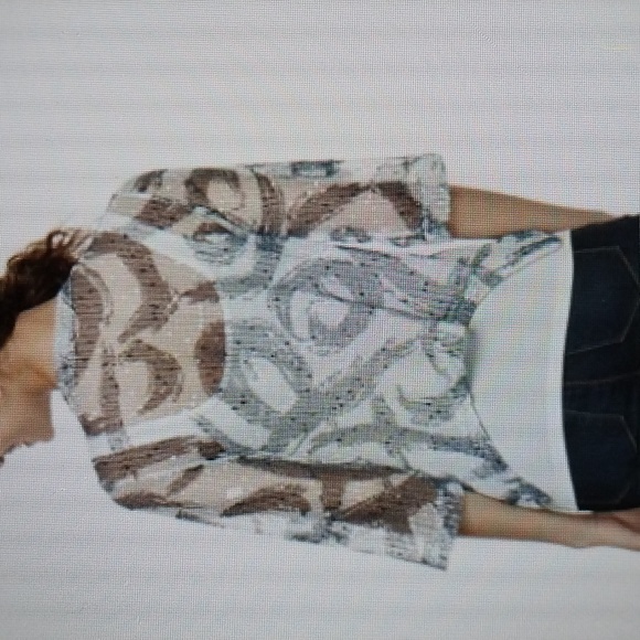 Nina Leonard  Button  Fish Knit Cardigan Moca - Picture 5 of 5